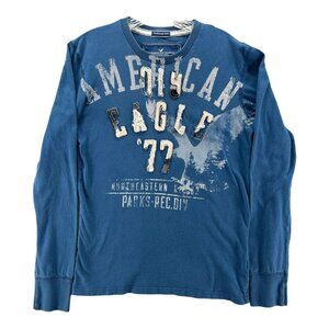 Abercrombie Fitch Mens S  Top Long Sleeve Vintage Embroidered Eagle 77